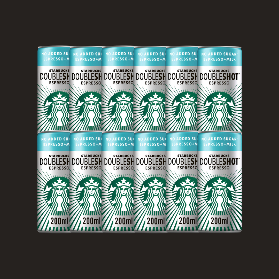 Starbucks DoubleShot Espresso No Added Sugar Iced Coffee Drink 200ml x 12