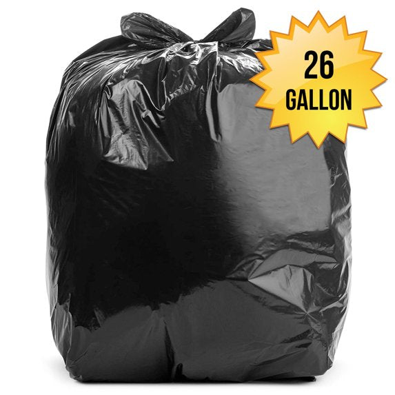Heavy-Duty Garbage Bags - 26 Gallon Capacity, 10 Count