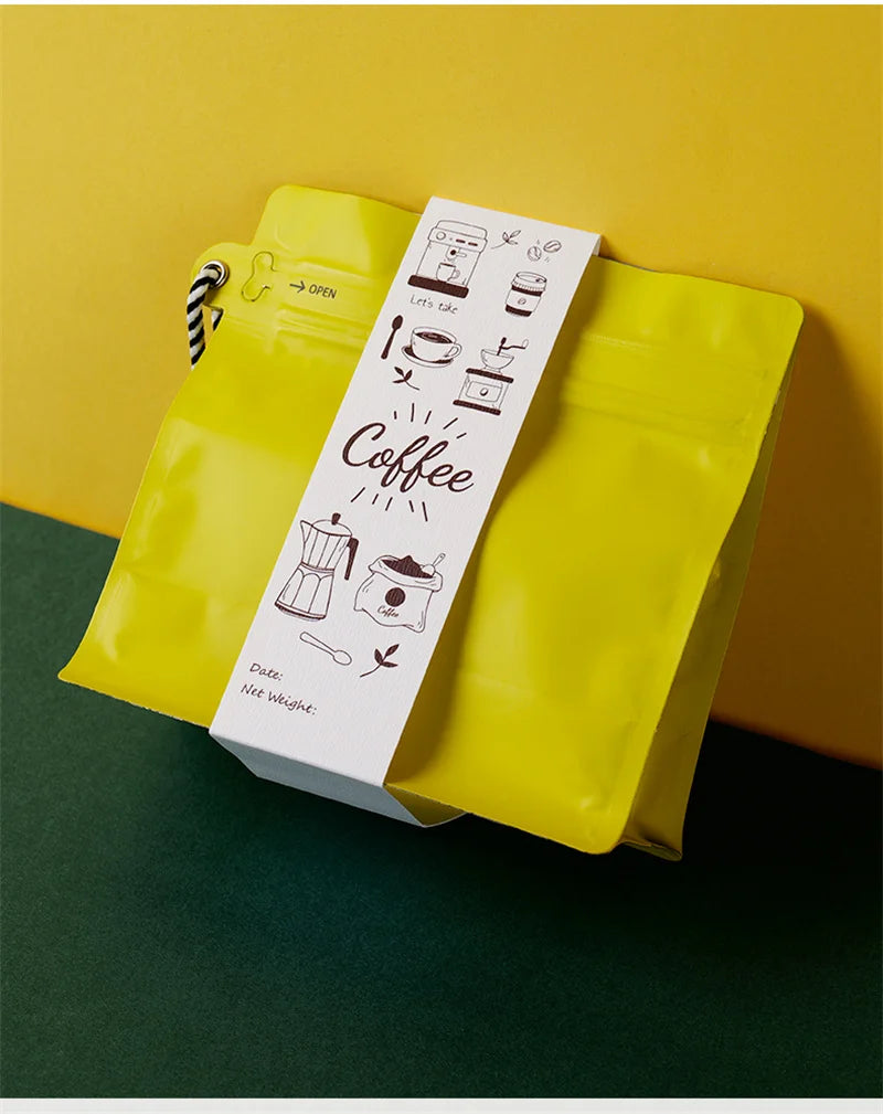 StoBag 50pcs Wholesale Coffee Beans Bag Packaging Aluminum Foil Heat Sealed for Tea Powder Food Storage Reusable Portable Pouch