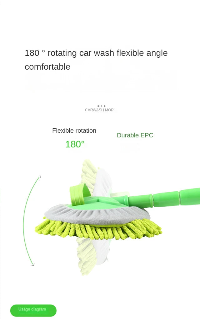 Car Cleaning Brush Detailing Adjustable Super absorbent Car Wash Brush Telescoping Long Handle Cleaning Mop Auto Accessories