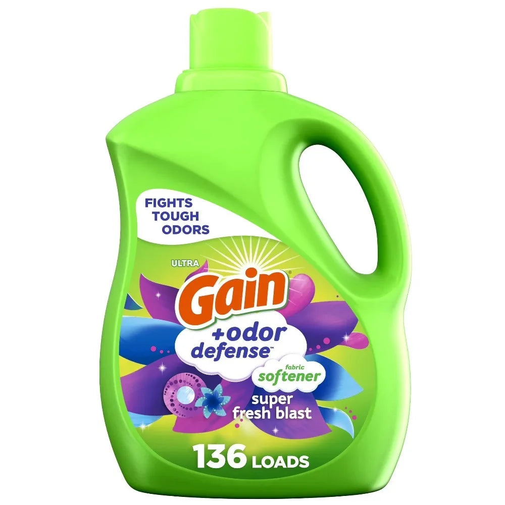 Super Fresh Blast Scent Odor Fighting Liquid Fabric Softener Dye-Free Laundry Conditioner 100 fl oz, 136 Loads