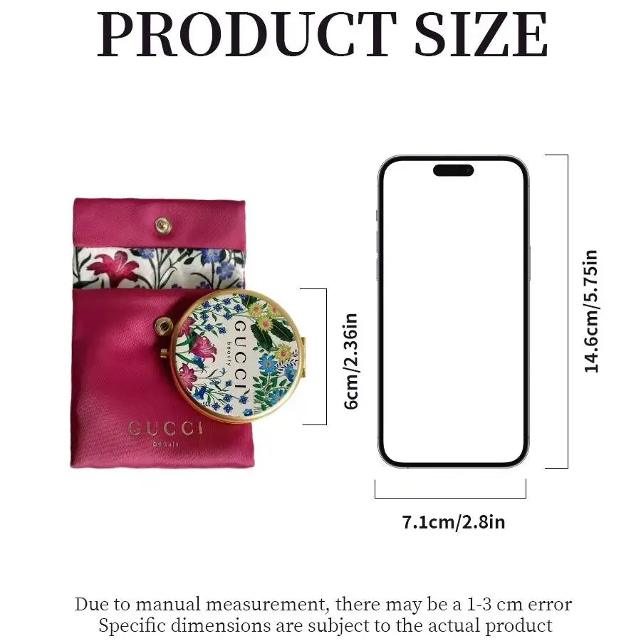 Gucci Gucci’s bag Classic Floral Pattern Portable Compact Hand Mirror For Makeup Touch Up Easy To Store In Bag Luxury Fashion Bi