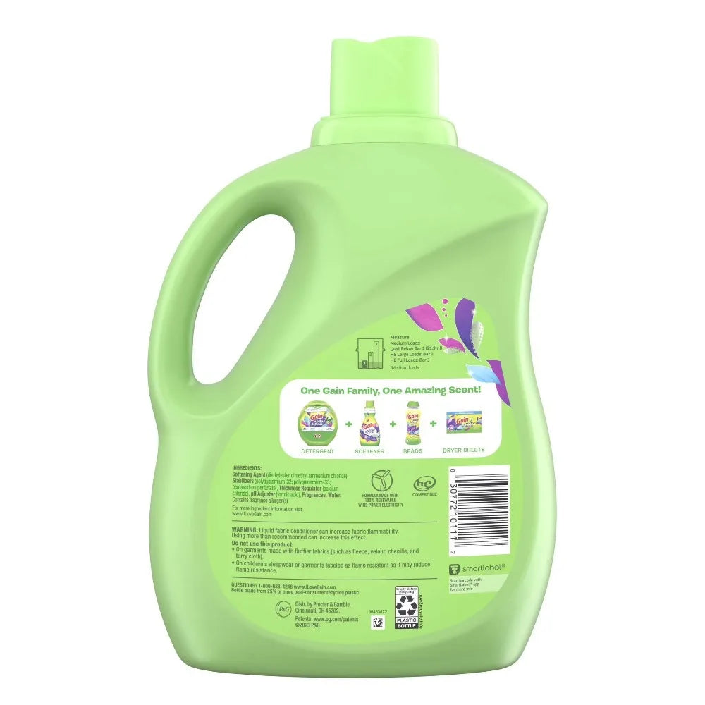 Super Fresh Blast Scent Odor Fighting Liquid Fabric Softener Dye-Free Laundry Conditioner 100 fl oz, 136 Loads