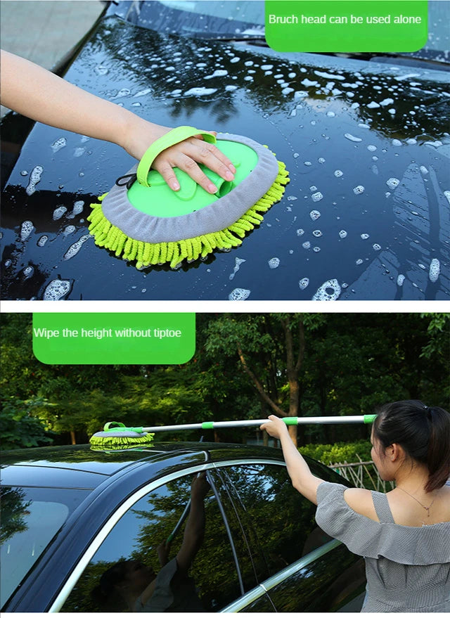 Car Cleaning Brush Detailing Adjustable Super absorbent Car Wash Brush Telescoping Long Handle Cleaning Mop Auto Accessories
