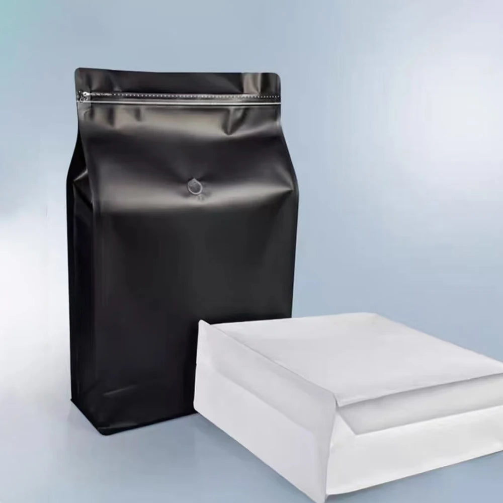 10pcs Resealable 5kg Ziplock Coffee Bean Powder  Aluminum Foil Packaging with Valve Pet Dry Food Flat Botton Storage Bag