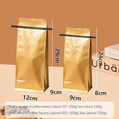 50pcs Recyclable Tin Tie Coffee Bag Packaging Aluminum Foil Cotton Paper Kraft Coffee Bean Bag 250g 500g with Valve Food Tea Bag