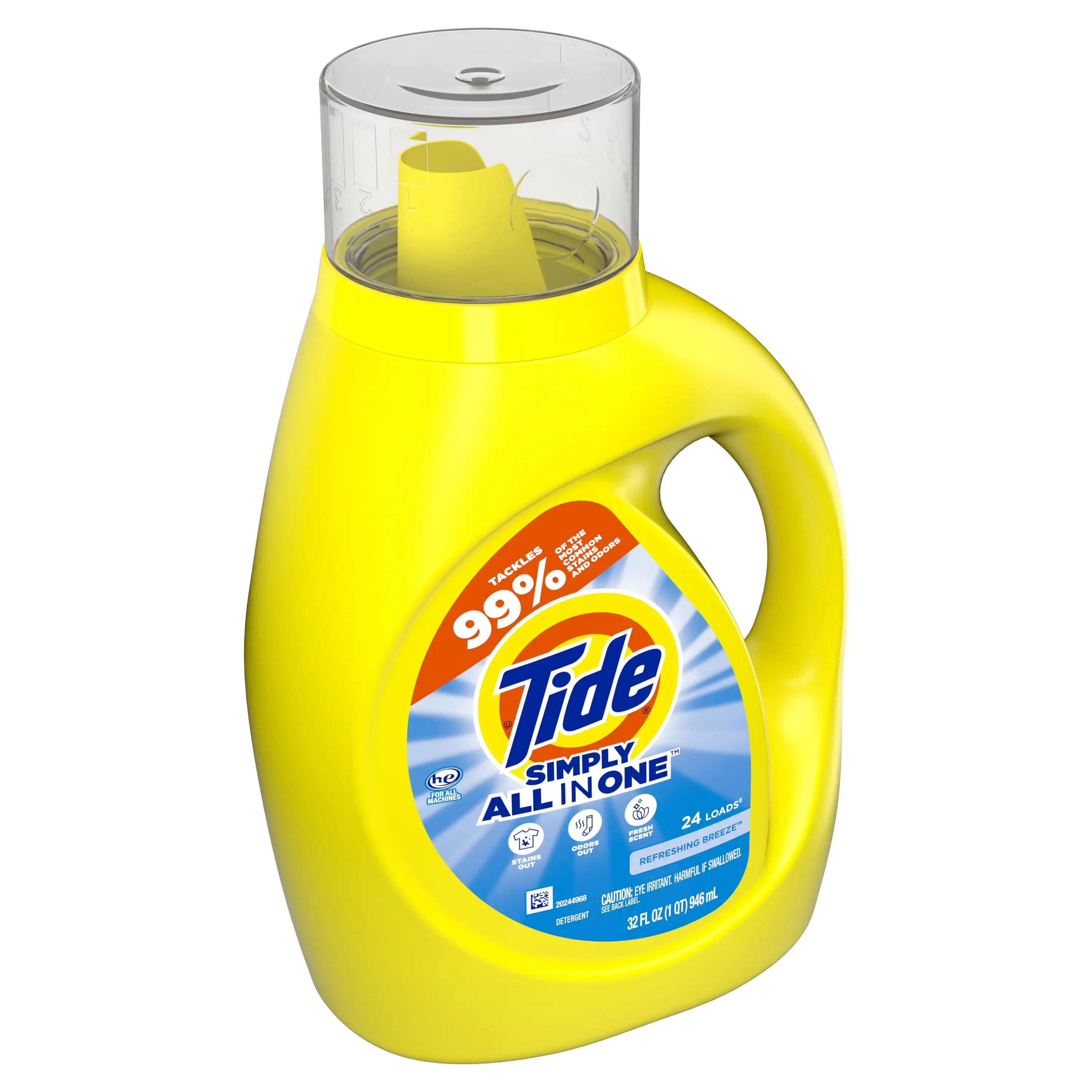 Tide Simply Liquid Laundry Detergent, Refreshing Breeze, 24 Loads, 32 fl oz