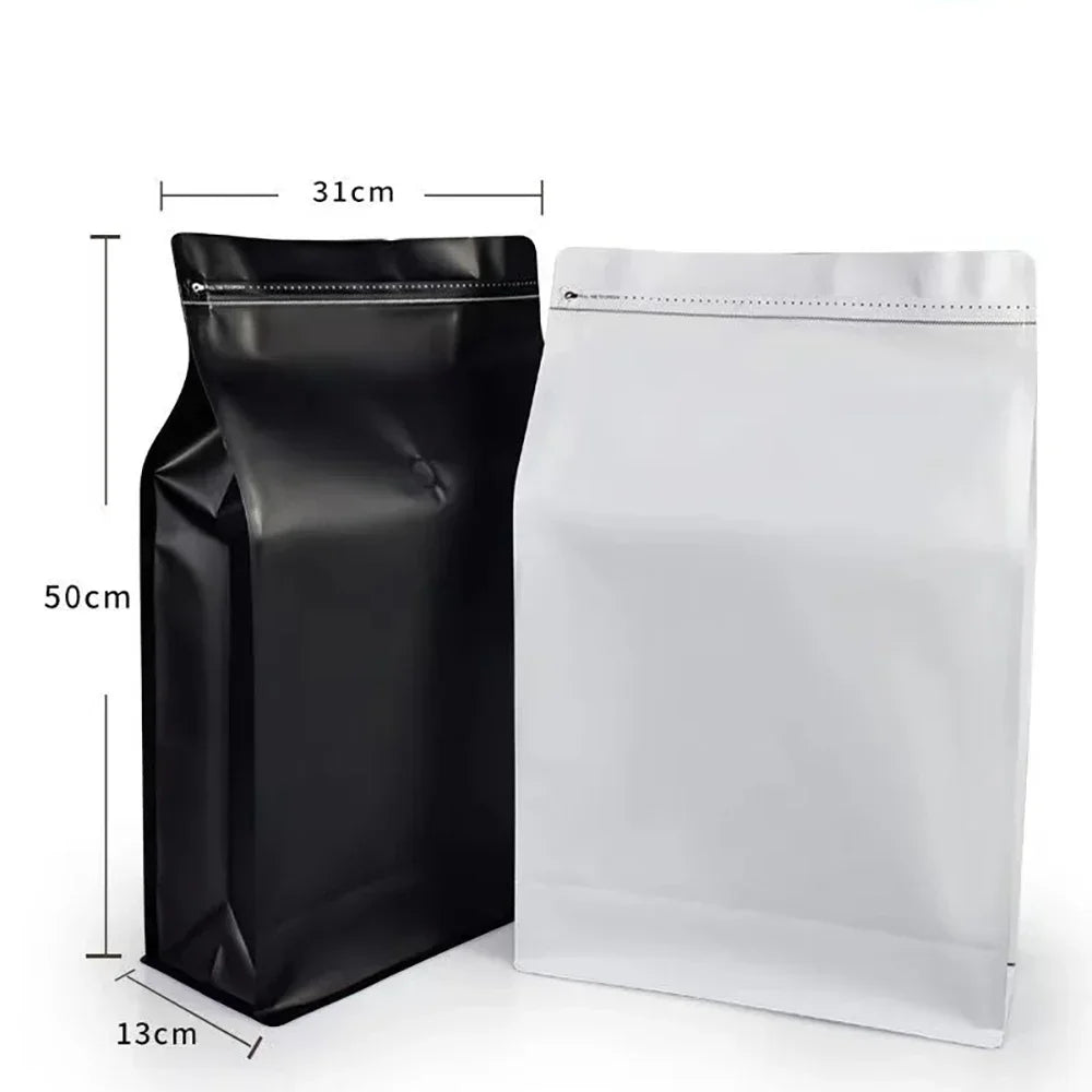 10pcs Resealable 5kg Ziplock Coffee Bean Powder  Aluminum Foil Packaging with Valve Pet Dry Food Flat Botton Storage Bag