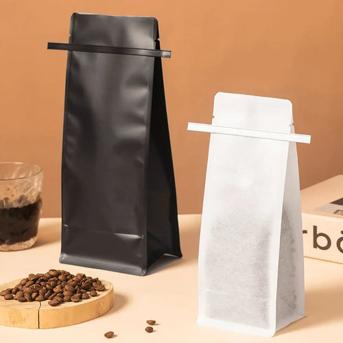 50pcs Recyclable Tin Tie Coffee Bag Packaging Aluminum Foil Cotton Paper Kraft Coffee Bean Bag 250g 500g with Valve Food Tea Bag