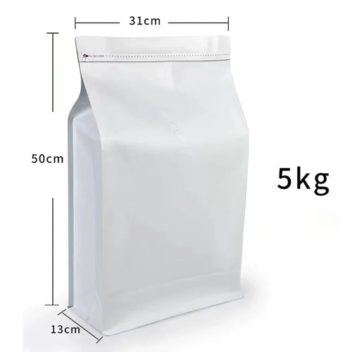 10pcs Resealable 5kg Ziplock Coffee Bean Powder  Aluminum Foil Packaging with Valve Pet Dry Food Flat Botton Storage Bag