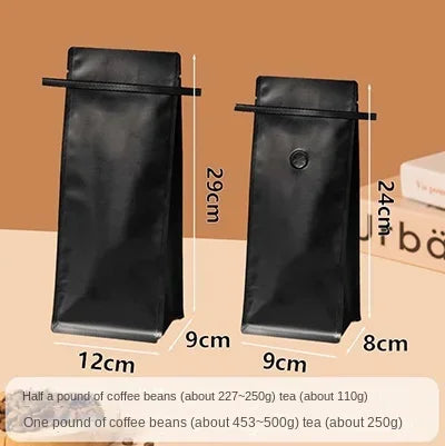50pcs Recyclable Tin Tie Coffee Bag Packaging Aluminum Foil Cotton Paper Kraft Coffee Bean Bag 250g 500g with Valve Food Tea Bag
