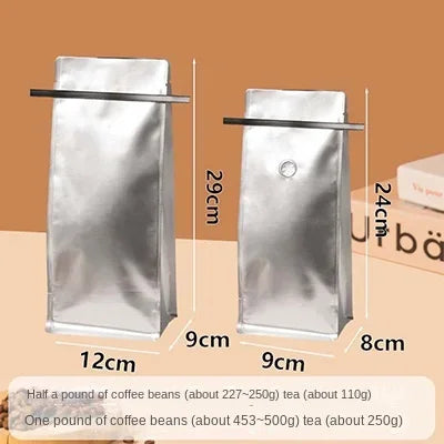 50pcs Recyclable Tin Tie Coffee Bag Packaging Aluminum Foil Cotton Paper Kraft Coffee Bean Bag 250g 500g with Valve Food Tea Bag