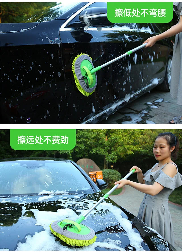 Car Cleaning Brush Detailing Adjustable Super absorbent Car Wash Brush Telescoping Long Handle Cleaning Mop Auto Accessories