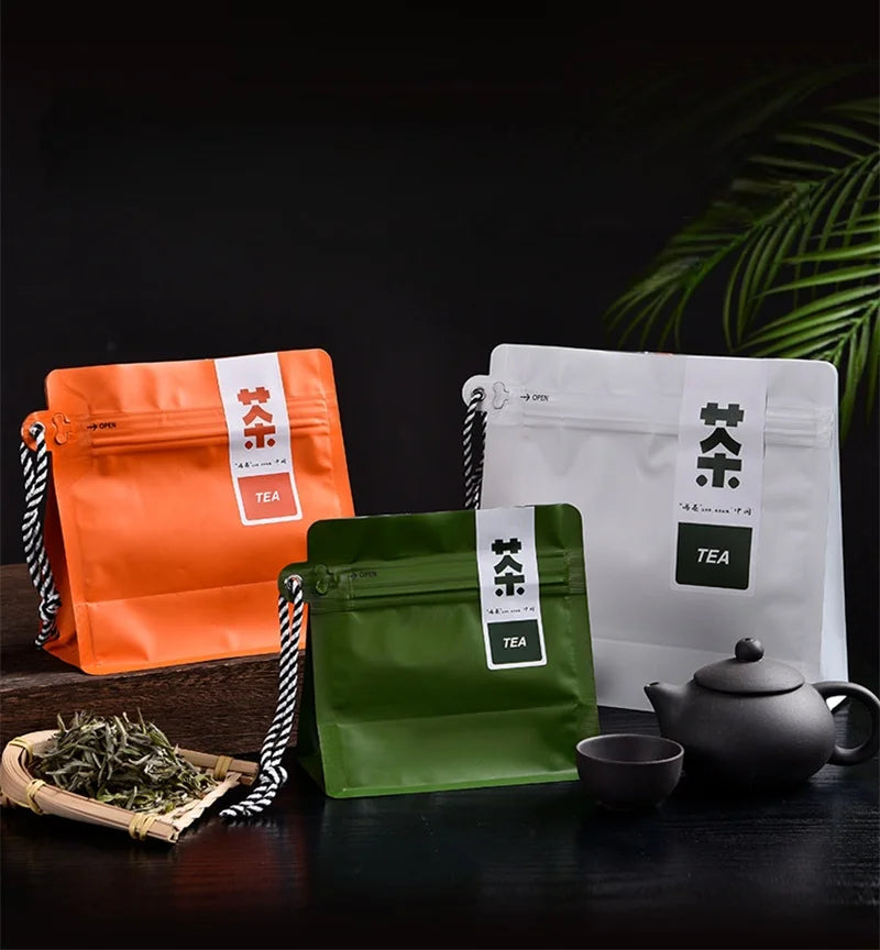 StoBag 50pcs Wholesale Coffee Beans Bag Packaging Aluminum Foil Heat Sealed for Tea Powder Food Storage Reusable Portable Pouch