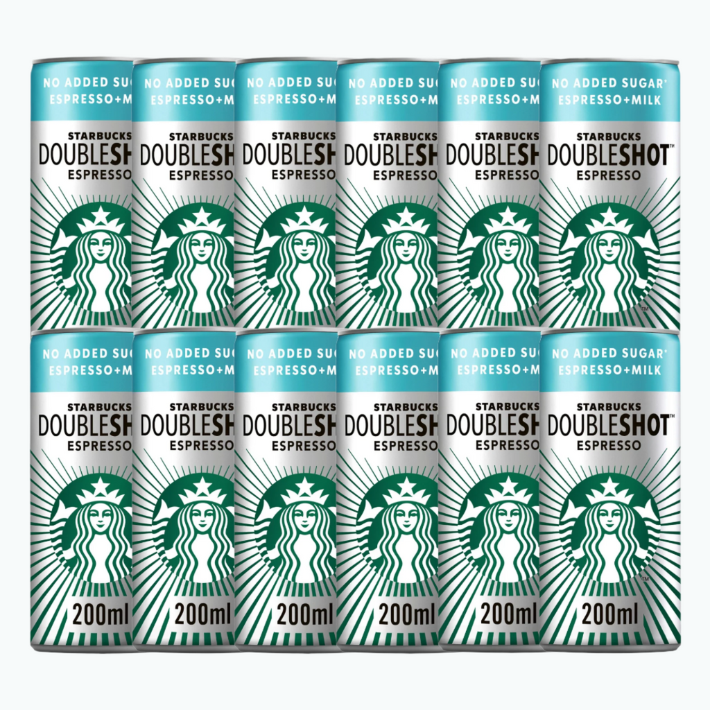 Starbucks DoubleShot Espresso No Added Sugar Iced Coffee Drink 200ml x 12