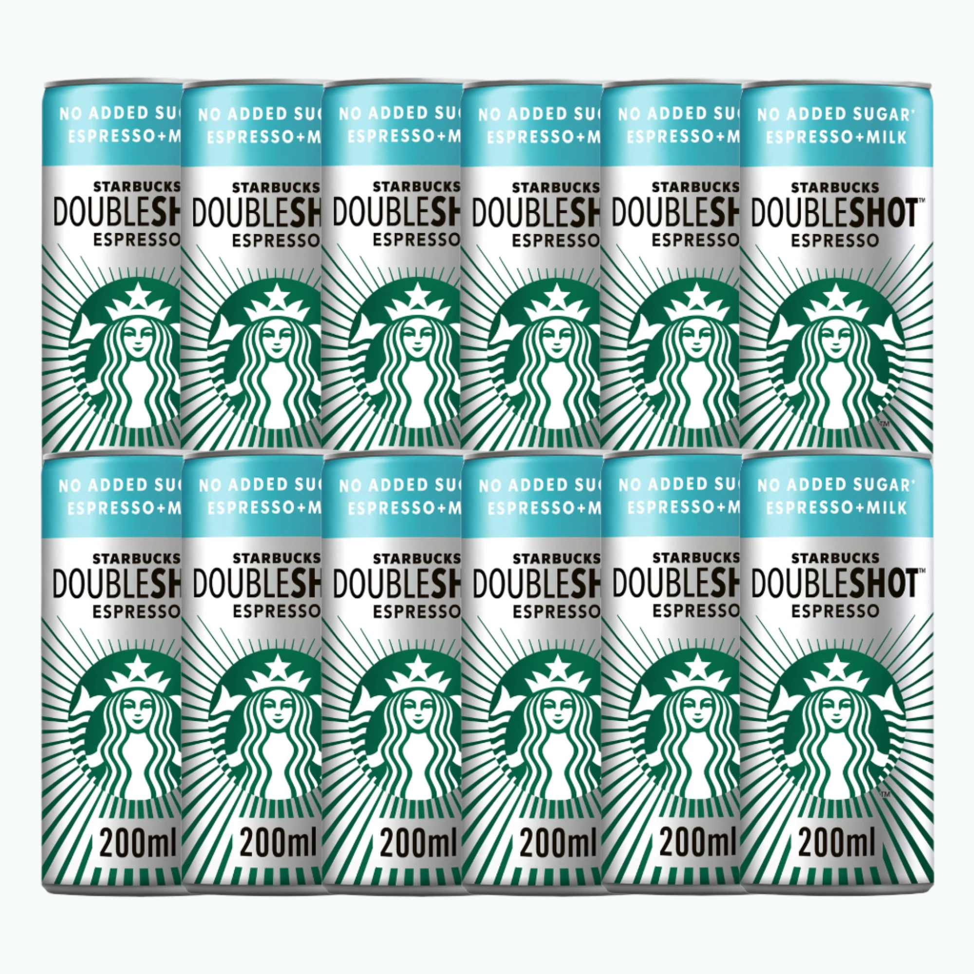 Starbucks DoubleShot Espresso No Added Sugar Iced Coffee Drink 200ml x 12